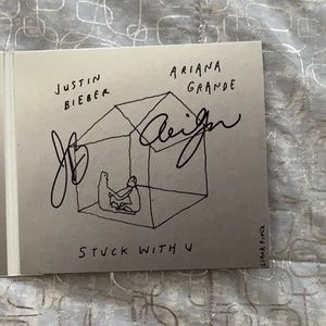 Ariana Grande and Justin Bieber signed cd